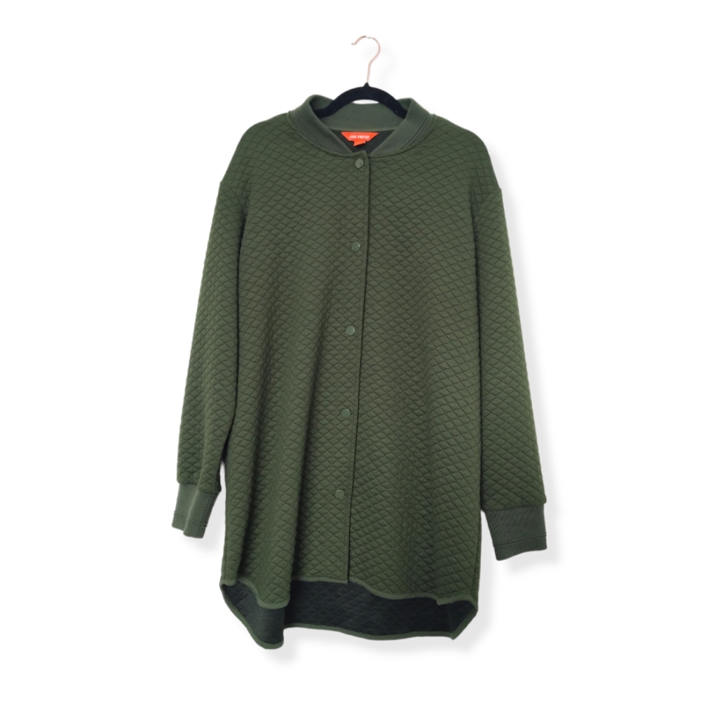 Joe Fresh Woman's Green Quilted Knit Bomber Jacket | Size XL